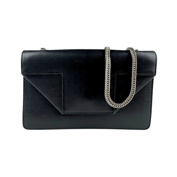Saint Laurent shoulder bag in leather, metal, black and silver, women's z6135 - Picture 1 of 5